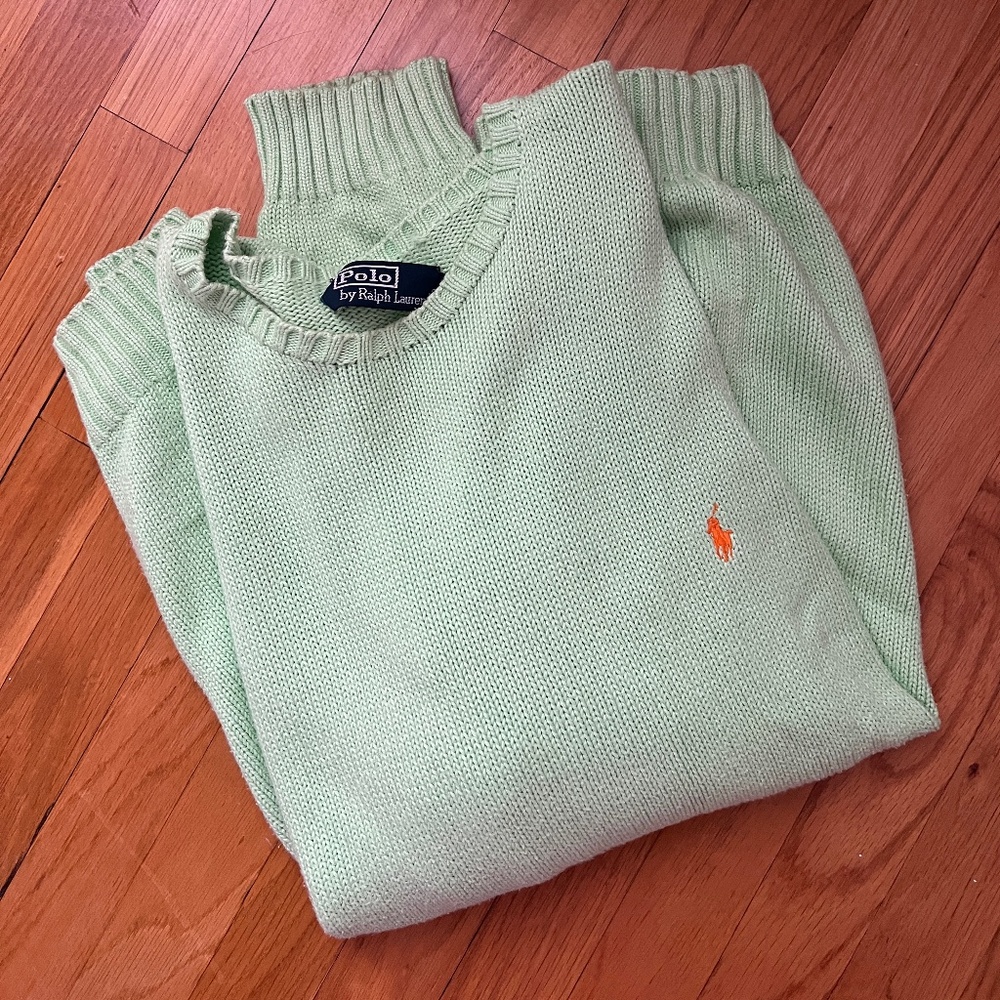 Vintage Ralph Lauren Sweater Green and Orange